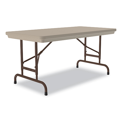 Correll Adjustable Folding Table, Rectangular, 48" x 24" x 22" to 32", Mocha Granite Top, Brown Legs, /Pallet (RA2448244P)