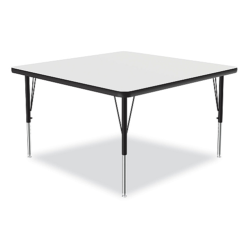 Correll Markerboard Activity Tables, Square, 48" x 48" x 19" to 29", White Top, Black Legs, 4/Pallet (4848DE80954P)