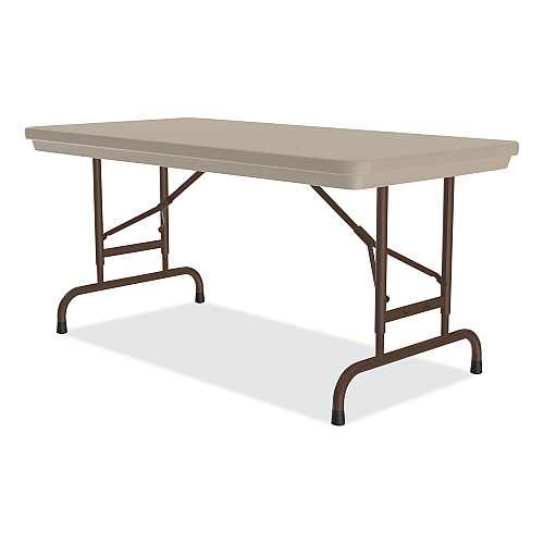 Correll Adjustable Folding Table, Rectangular, 48" x 24" x 22" to 32", Mocha Granite Top, Brown Legs, /Pallet (RA2448244P)