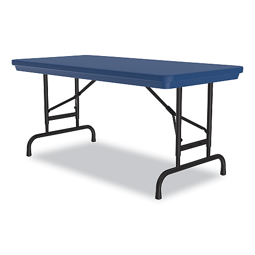 Correll Adjustable Folding Table, Rectangular, 48" x 24" x 22" to 32", Blue Top, Black Legs, 4/Pallet (RA2448274P)