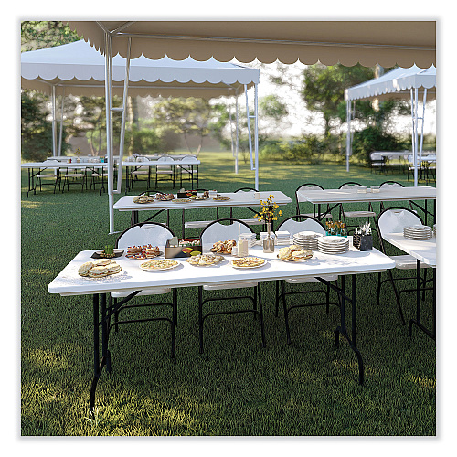 Correll Adjustable Folding Table, Rectangular, 48" x 24" x 22" to 32", Gray Granite Top, Black Legs, 4/Pallet (RA2448234P)