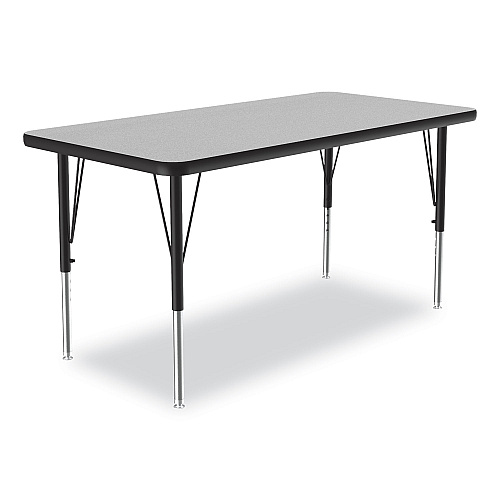 Correll Adjustable Activity Table, Rectangular, 48" x 24" x 19" to 29", Granite Top, Black Legs, 4/Pallet (2448TF1595K4)