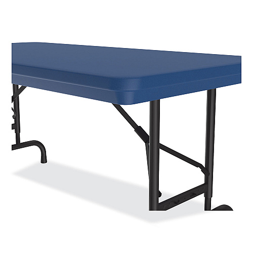 Correll Adjustable Folding Table, Rectangular, 48" x 24" x 22" to 32", Blue Top, Black Legs, 4/Pallet (RA2448274P)