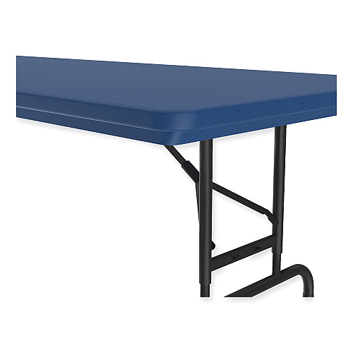 Correll Adjustable Folding Tables, Rectangular, 60" x 30" x 22" to 32", Blue Top, Black Legs, 4/Pallet (RA3060274P)