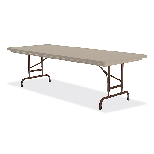 Correll Adjustable Folding Tables, Rectangular, 96" x 30" x 22" to 32", Mocha Granite Top, Brown Legs, 4/Pallet (RA3096244P)