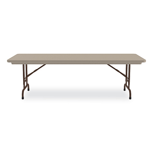 Correll Adjustable Folding Tables, Rectangular, 96" x 30" x 22" to 32", Mocha Granite Top, Brown Legs, 4/Pallet (RA3096244P)