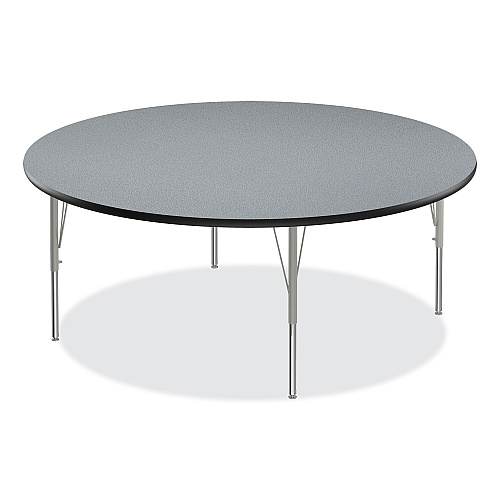 Correll Height Adjustable Activity Tables, Round, 60" x 19" to 29", Gray Granite Top, Gray Legs, 4/Pallet (60TFRD15954P)