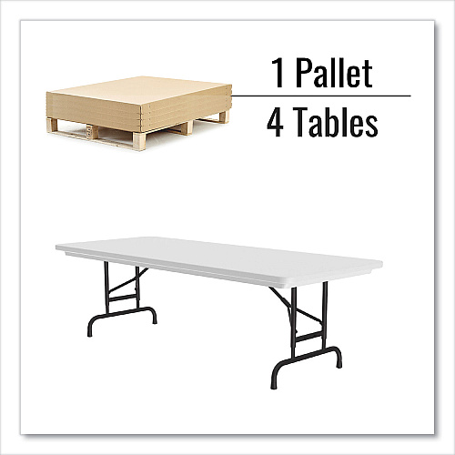 Correll Adjustable Folding Tables, Rectangular, 96" x 30" x 22" to 32", Gray Granite Top, Black Legs, 4/Pallet (RA3096234P)