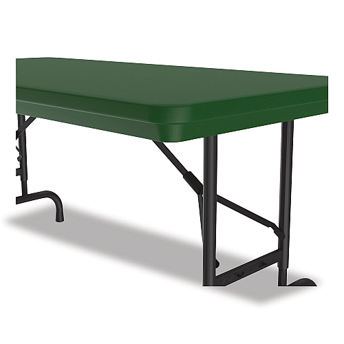 Correll Adjustable Folding Table, Rectangular, 48" x 24" x 22" to 32", Green Top, Black Legs, 4/Pallet (RA2448294P)
