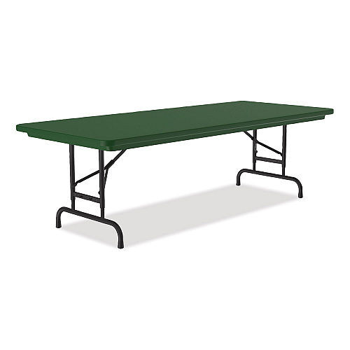 Correll Adjustable Folding Tables, Rectangular, 60" x 30" x 22" to 32", Green Top, Black Legs, 4/Pallet (RA3060294P)