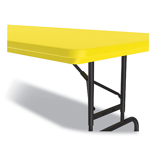 Correll Adjustable Folding Tables, Rectangular, 60" x 30" x 22" to 32", Yellow Top, Black Legs, 4/Pallet (RA3060284P)