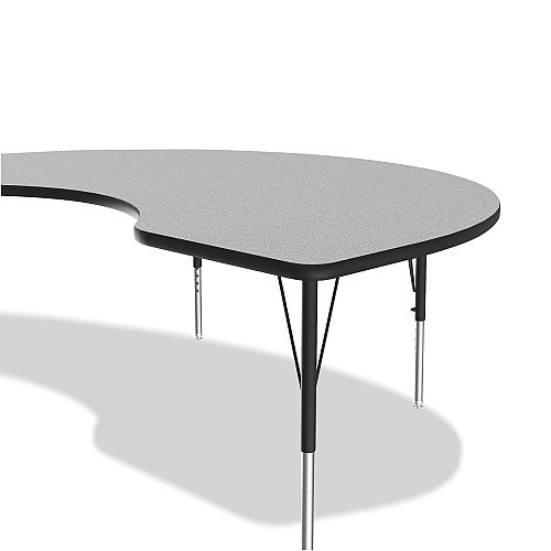 Correll Adjustable Activity Tables, Kidney Shaped, 72" x 48" x 19" to 29", Gray Top, Black Legs, 4/Pallet (4872TF1595K4)