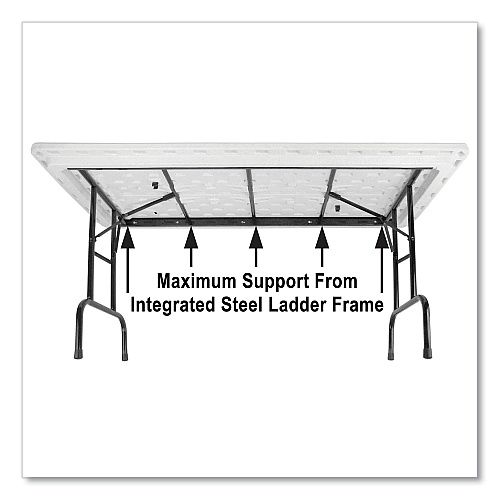 Correll Adjustable Folding Table, Rectangular, 48" x 24" x 22" to 32", Gray Granite Top, Black Legs, 4/Pallet (RA2448234P)