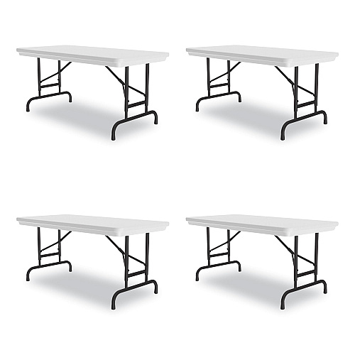 Correll Adjustable Folding Table, Rectangular, 48" x 24" x 22" to 32", Gray Granite Top, Black Legs, 4/Pallet (RA2448234P)