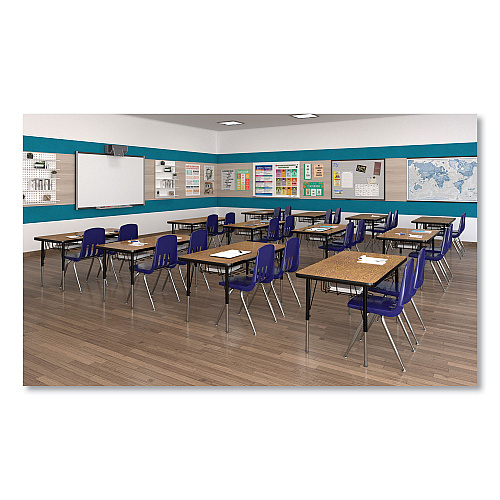 Correll Markerboard Activity Tables, Rectangular, 60" x 24" x 19" to 29", White Top, Black Legs, 4/Pallet (2460DE80954P)