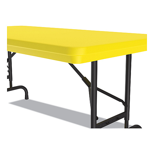 Correll Adjustable Folding Table, Rectangular, 48" x 24" x 22" to 32", Yellow Top, Black Legs, 4/Pallet (RA2448284P)