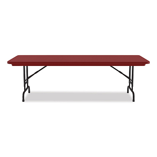Correll Adjustable Folding Tables, Rectangular, 60" x 30" x 22" to 32", Red Top, Black Legs, 4/Pallet (RA3060254P)