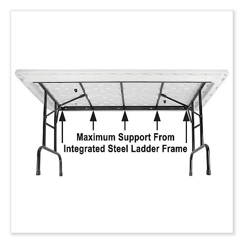 Correll Adjustable Folding Tables, Rectangular, 72" x 30" x 22" to 32", Blue Top, Black Legs, 4/Pallet (RA3072274P)