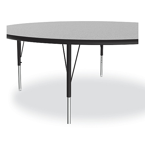 Correll Height Adjustable Activity Table, Round, 60" x 19" to 29", Gray Granite Top, Black Legs, 4/Pallet (60TFRD1595K4)