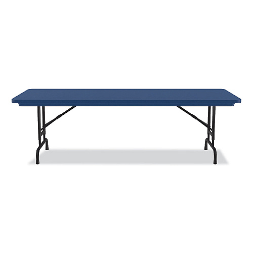 Correll Adjustable Folding Tables, Rectangular, 72" x 30" x 22" to 32", Blue Top, Black Legs, 4/Pallet (RA3072274P)