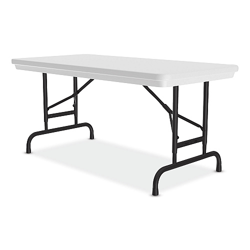 Correll Adjustable Folding Table, Rectangular, 48" x 24" x 22" to 32", Gray Granite Top, Black Legs, 4/Pallet (RA2448234P)