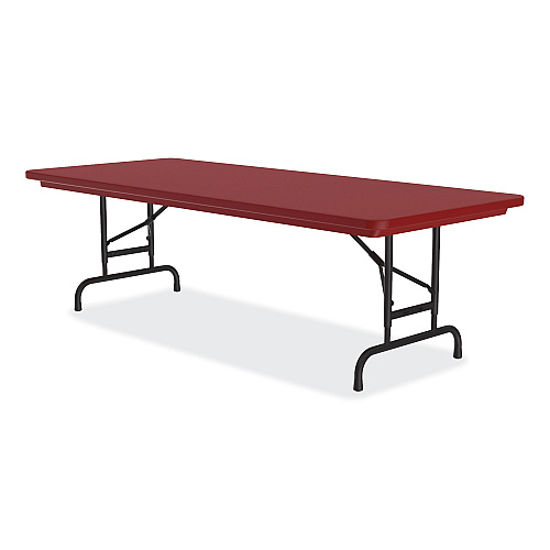 Correll Adjustable Folding Tables, Rectangular, 60" x 30" x 22" to 32", Red Top, Black Legs, 4/Pallet (RA3060254P)