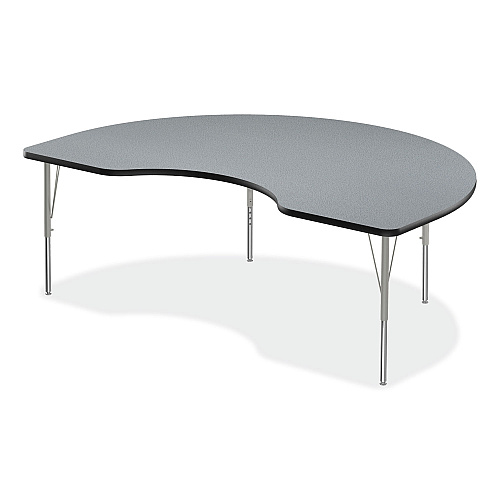 Correll Adjustable Activity Tables, Kidney Shaped, 72" x 48" x 19" to 29", Gray Top, Gray Legs, 4/Pallet (4872TF15954P)