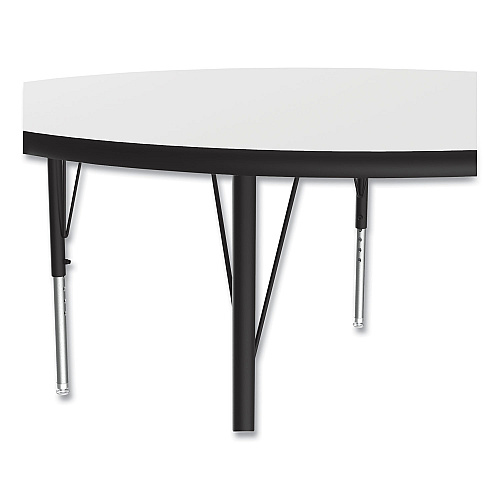 Correll Dry Erase Markerboard Activity Tables, Round, 42" x 19" to 29", White Top, Black Legs, 4/Pallet (42DERD80954P)