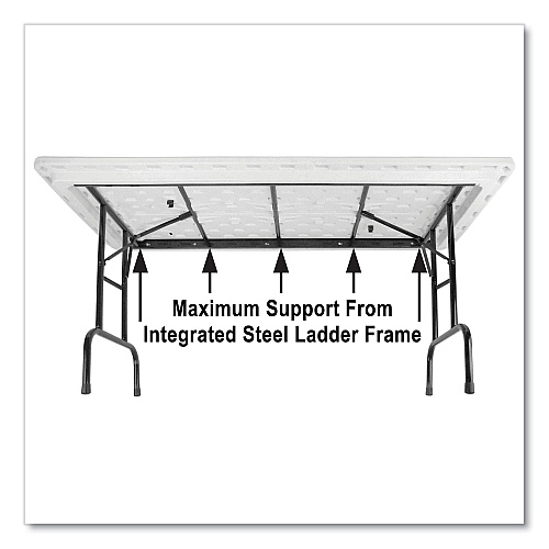 Correll Adjustable Folding Tables, Rectangular, 96" x 30" x 22" to 32", Mocha Granite Top, Brown Legs, 4/Pallet (RA3096244P)