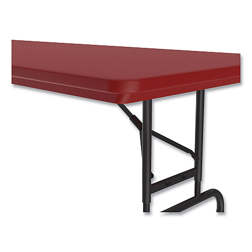 Correll Adjustable Folding Tables, Rectangular, 60" x 30" x 22" to 32", Red Top, Black Legs, 4/Pallet (RA3060254P)