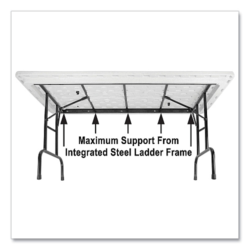 Correll Adjustable Folding Tables, Rectangular, 72" x 30" x 22" to 32", Yellow Top, Black Legs, 4/Pallet (RA3072284P)