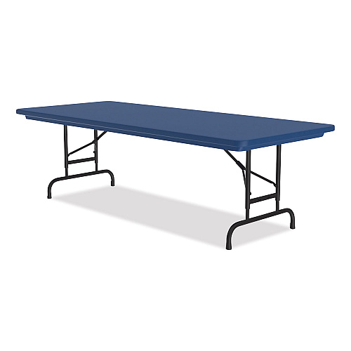 Correll Adjustable Folding Tables, Rectangular, 60" x 30" x 22" to 32", Blue Top, Black Legs, 4/Pallet (RA3060274P)