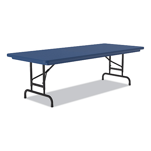 Correll Adjustable Folding Tables, Rectangular, 60" x 30" x 22" to 32", Blue Top, Black Legs, 4/Pallet (RA3060274P)