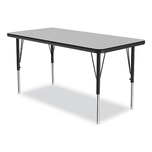 Correll Adjustable Activity Table, Rectangular, 48" x 24" x 19" to 29", Granite Top, Black Legs, 4/Pallet (2448TF1595K4)