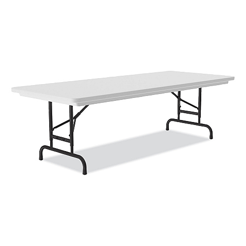 Correll Adjustable Folding Tables, Rectangular, 96" x 30" x 22" to 32", Gray Granite Top, Black Legs, 4/Pallet (RA3096234P)