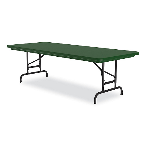Correll Adjustable Folding Tables, Rectangular, 72" x 30" x 22" to 32", Green Top, Black Base, 4/Pallet (RA3072294P)