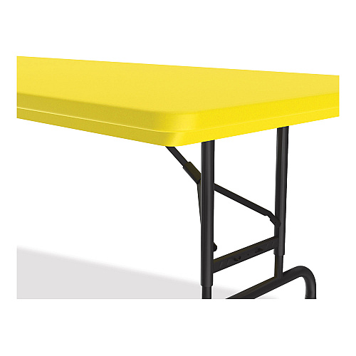 Correll Adjustable Folding Tables, Rectangular, 72" x 30" x 22" to 32", Yellow Top, Black Legs, 4/Pallet (RA3072284P)