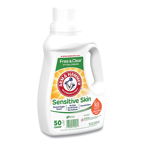 Arm & Hammer HE Compatible Liquid Detergent, Unscented, 50 Loads, 50 oz Bottle, 8/Carton (3320050026)