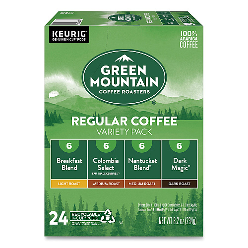Keurig Regular Variety Pack Coffee K-Cups, Assorted Flavors, 24/Box (9974)
