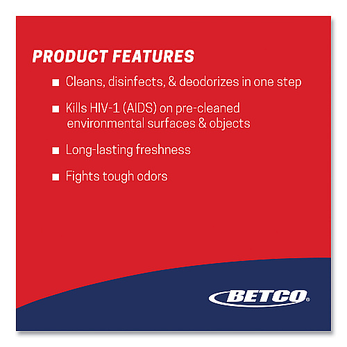 Betco AF315 Disinfectant Cleaner, Citrus Floral Scent, 1 gal Bottle, 4/Carton (3150400)