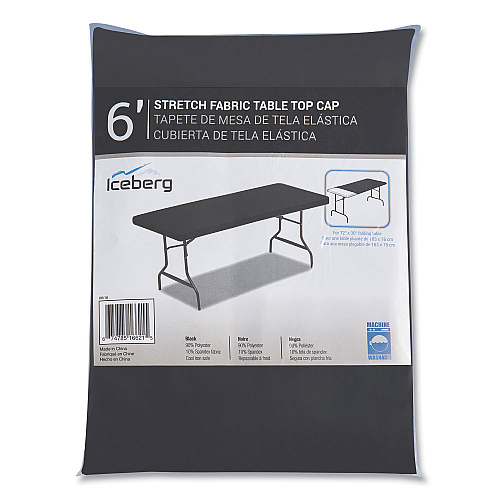 Iceberg iGear Fabric Table Top Cap Cover, Polyester, 30 x 72, Black (16621)
