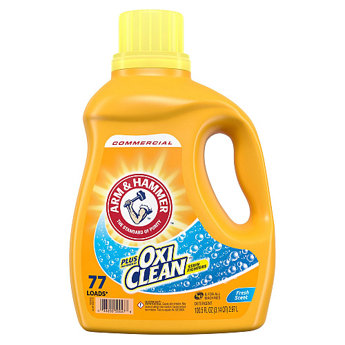 Arm & Hammer OxiClean Concentrated Liquid Laundry Detergent, Fresh, 100.5 oz Bottle, 4/Carton (3320050027)