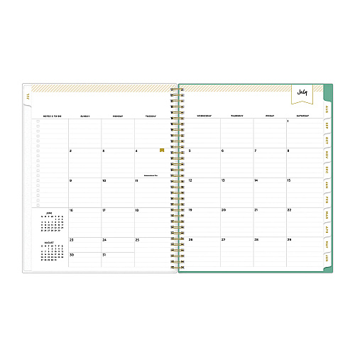 Blue Sky Day Designer Academic Year Weekly/Monthly Frosted Planner, Palms Artwork, 11 x 8.5, 12-Month (July to June): 2025 to 2026 (137891)