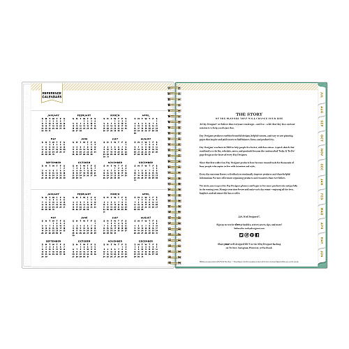 Blue Sky Day Designer Academic Year Weekly/Monthly Frosted Planner, Palms Artwork, 11 x 8.5, 12-Month (July to June): 2025 to 2026 (137891)