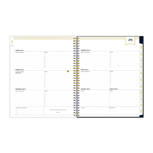 Blue Sky Day Designer Peyton Create-Your-Own Cover Weekly/Monthly Planner, Floral, 11 x 8.5, Navy, 12-Month (July to June): 2025-2026 (107924)