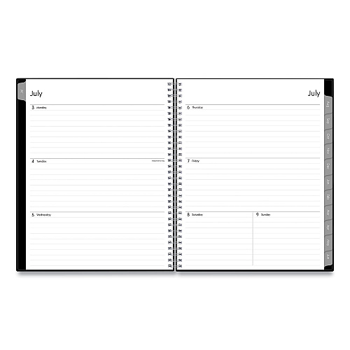 Blue Sky Enterprise Academic Weekly/Monthly Planner, 11 x 8.5, Black Cover, 12-Month (July to June): 2025 to 2026 (130609)