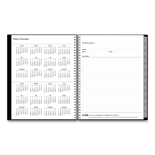 Blue Sky Enterprise Academic Weekly/Monthly Planner, 11 x 8.5, Black Cover, 12-Month (July to June): 2025 to 2026 (130609)