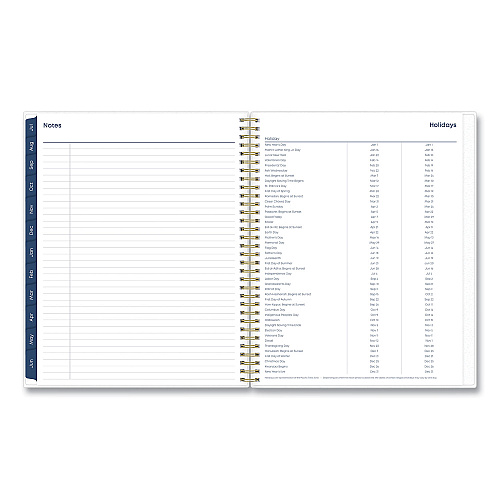 Blue Sky Gemma Academic Year Weekly/Monthly Planner, Geode Artwork, 11 x 8.5, Blue/Purple Cover, 12-Month (July to June): 2025 to 2026 (118177)