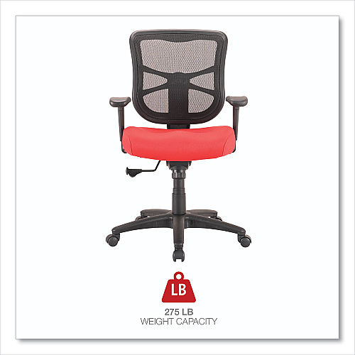 Alera Elusion Series Mesh Mid-Back Swivel/Tilt Chair, Supports Up to 275 lb, 17.9" to 21.8" Seat Height, Red (ALEEL42BME30B)