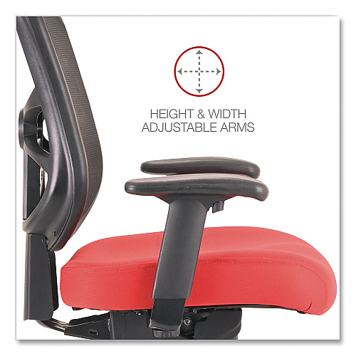 Alera Elusion Series Mesh Mid-Back Swivel/Tilt Chair, Supports Up to 275 lb, 17.9" to 21.8" Seat Height, Red (ALEEL42BME30B)